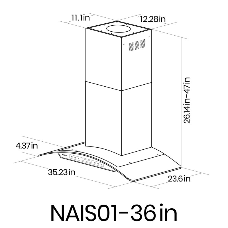 EKON KITCHEN EXPERT 36" 900 Cubic Feet Per Minute Ducted (Vented